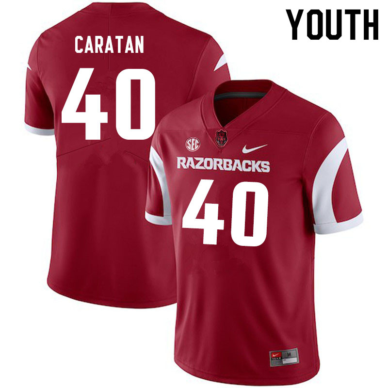 Youth #40 George Caratan Arkansas Razorbacks College Football Jerseys Sale-Cardinal